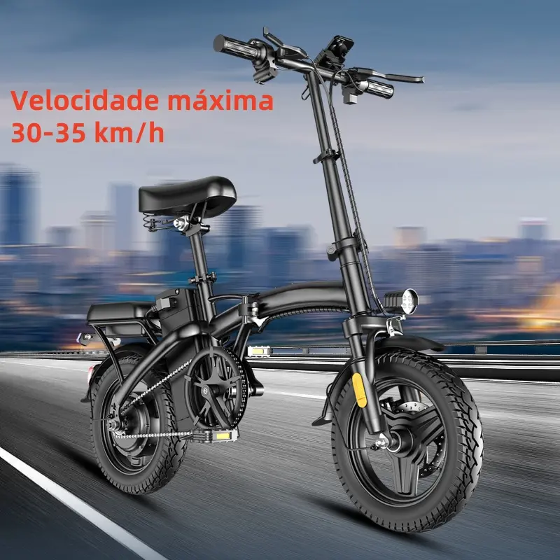 Bicicleta elétrica dobrável para adultos, pedal tripulado, compras ao ar livre, viagem - 2