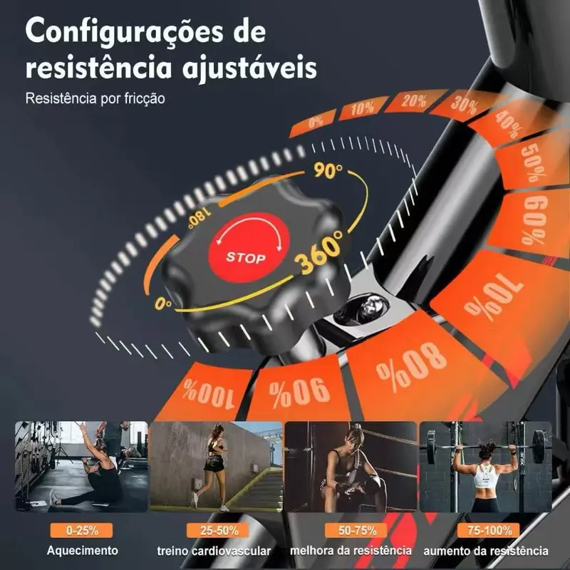 Bicicleta Spinning Ergométrica Para Exercícios Com Monitor Profissional Sport Suporta até 120kg - 4