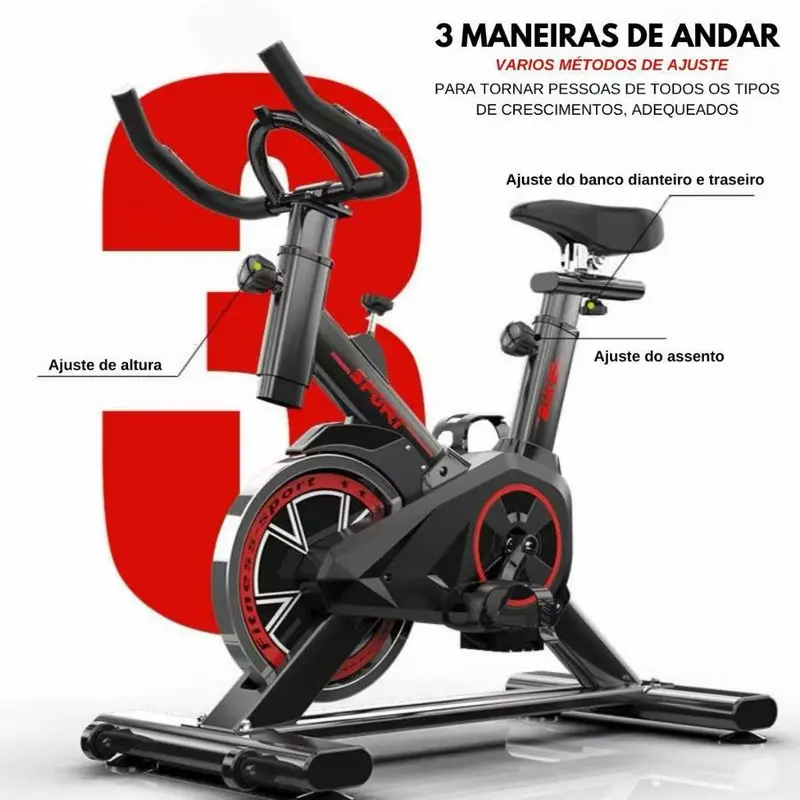 Bicicleta Spinning Ergométrica Para Exercícios Com Monitor Profissional Sport Suporta até 120kg - 7