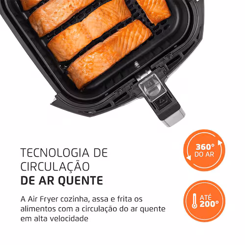 Fritadeira Elétrica Sem Óleo Air Fryer Mondial AFN40BI Family Inox 4L Preta/Inox - 220V - 2